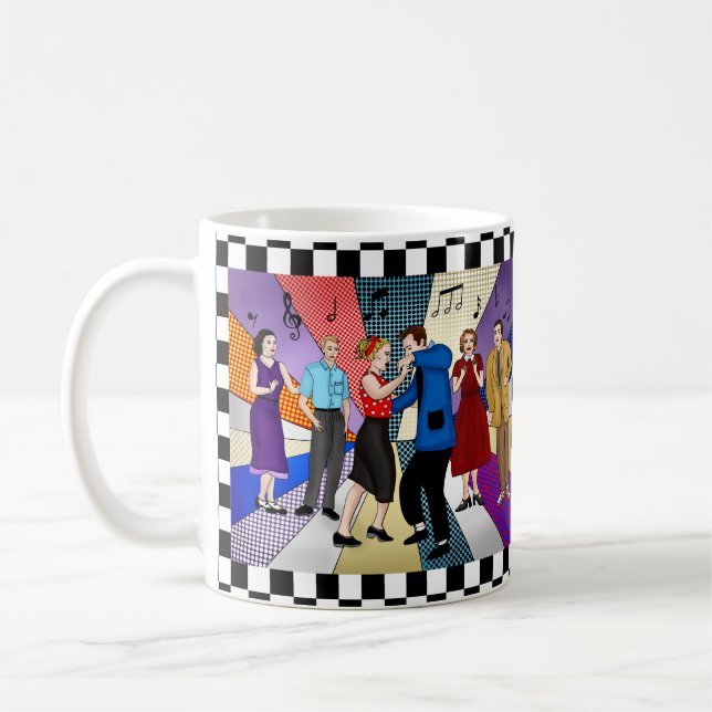 Mug Couple nostalgique des années 1950 (Gauche)