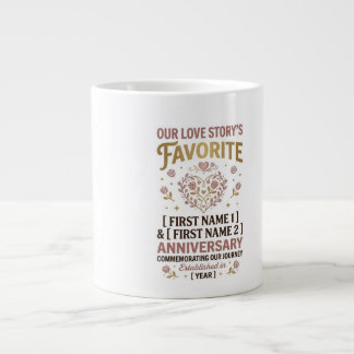 Mug Couple Personnalisé – Noms & Anniversaire Pers