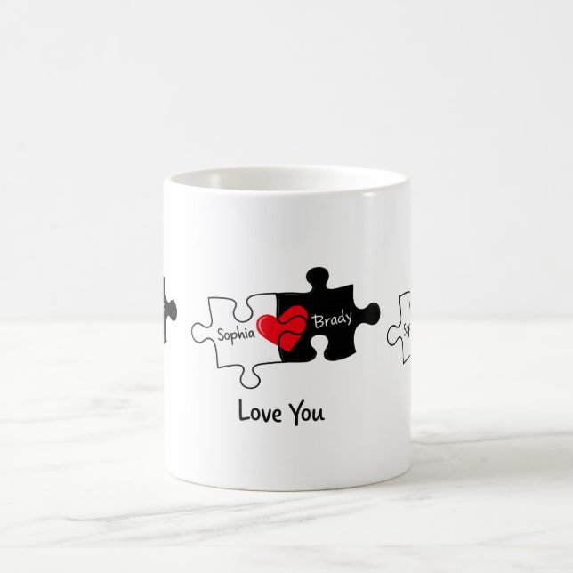 Mug Couple Puzzle Personnalisé (Centre)
