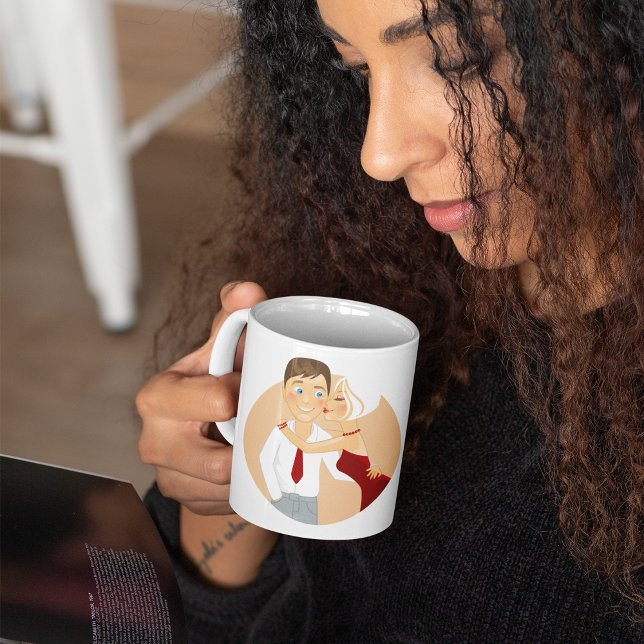 Mug Couple Romantique Baiser Amour Mignon (Créateur téléchargé)
