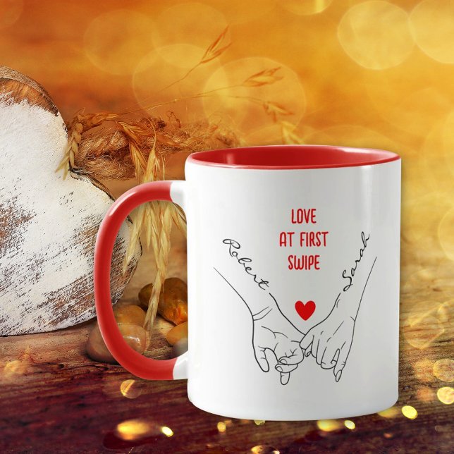 Mug Couple Tinder tenant les mains Valentine´s Day Rou (Créateur téléchargé)