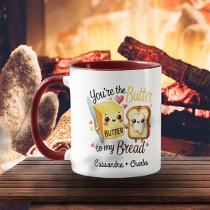 Mug Couples customisés mignons "Beurre à mon pain"