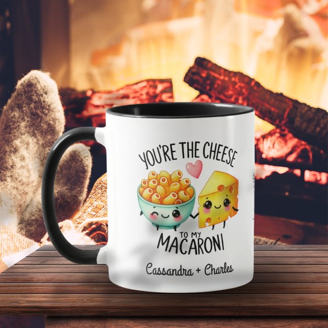 Mug Couples Drôle Personnalisé "Fromage à Mon Macaroni (Couples Funny Custom "Cheese to My Macaroni" Mug)