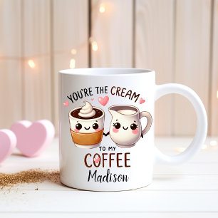 Mug Couples Funny personnalisés - Crème à mon café