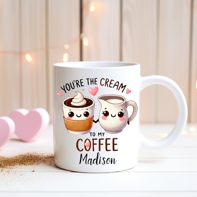 Mug Couples Funny personnalisés - Crème à mon café (Créateur téléchargé)