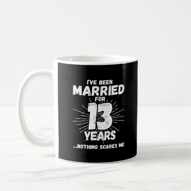 Mug Couples mariés 13 ans drôle 13ème anniversaire (Gauche)