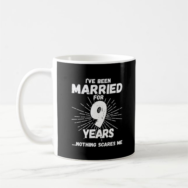 Mug Couples Mariés 9 Ans Drôle 9ème Anniversaire (Gauche)
