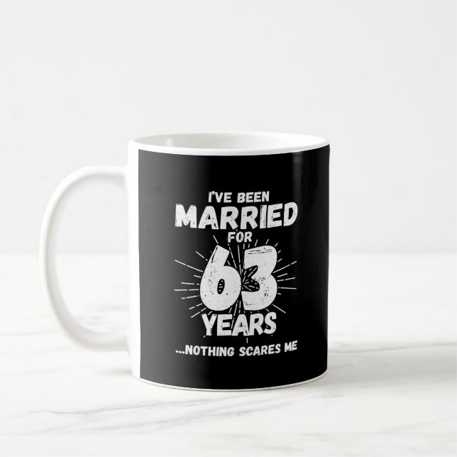 Mug Couples Mariés depuis 63 Ans Drôle 63e Anniversair (Gauche)