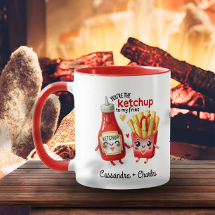 Mug Couples mignons et amusants "Ketchup to My Fries" 
