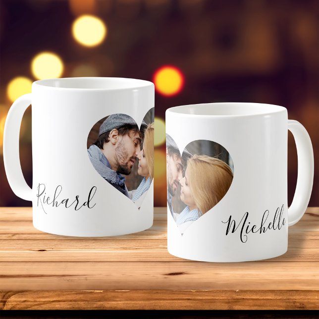 Mug Couples personnalisés Nom photo Valentines Jour (Créateur téléchargé)