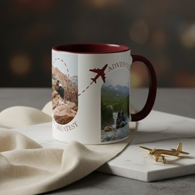 Mug Couples Travel Greatest Adventure Photo  (Gift this personalized Couples Travel Greatest Adventure Photo Mug!)