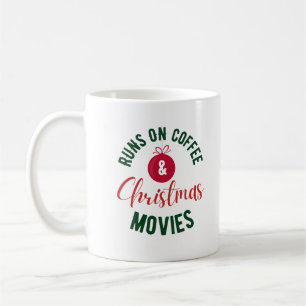 Mug Coups de café et films de Noël Typographie