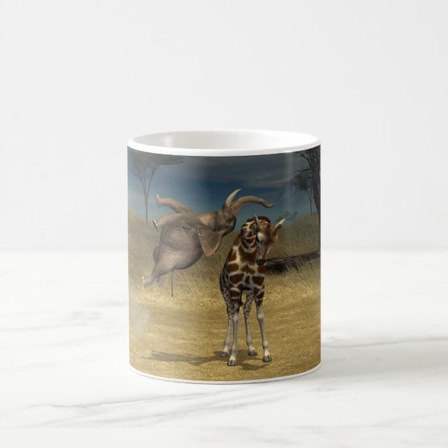 Mug Coups d'éléphant sur la girafe (Centre)