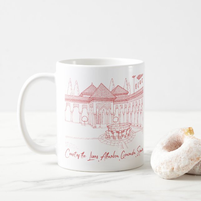 Mug Cour de l'Alhambra des Lions 2 (Avec donut)
