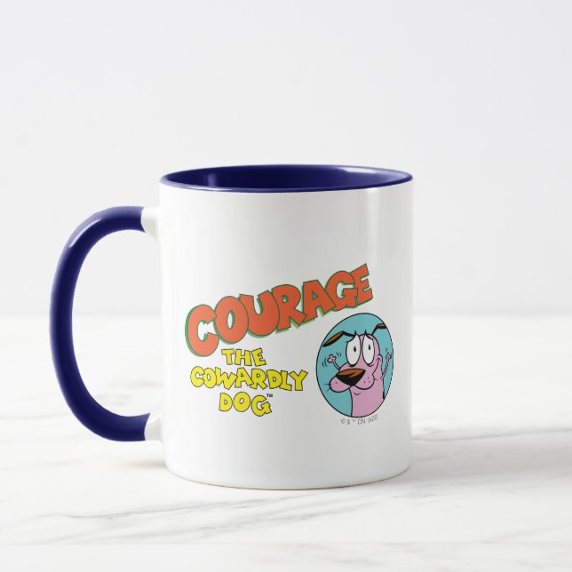 Mug Courage du chien lâché | Afficher le logo (Gauche)