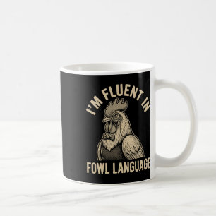 Mug Couramment en langage aviaire Fun Monocle de poule