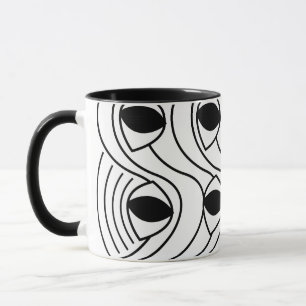 Mug Courbe Abstraite noire et blanche