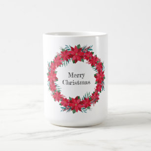 Mug Courbe rouge Poinsettia