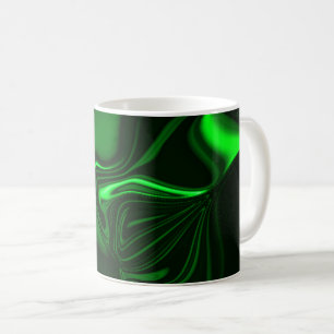 Mug Courbes ou ondulations vert métallique, foncé