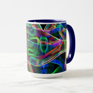 Mug Courbes superposées, relief néon coloré
