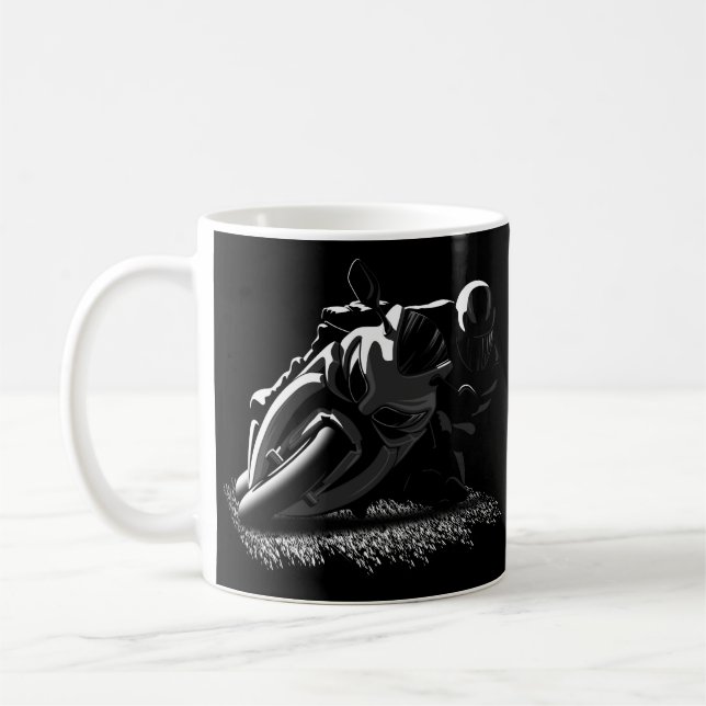 Mug Coureur blanc de rue de moto (Gauche)