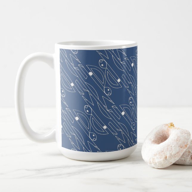 Mug Coureur moderne Rabbit Bleu Blanc Unique (Avec donut)