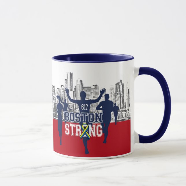 Mug Coureurs forts d'esprit de Boston sur le rouge (Droite)