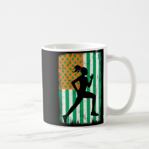 Mug Coureuse féminine Drapeau irlandais américain Fête