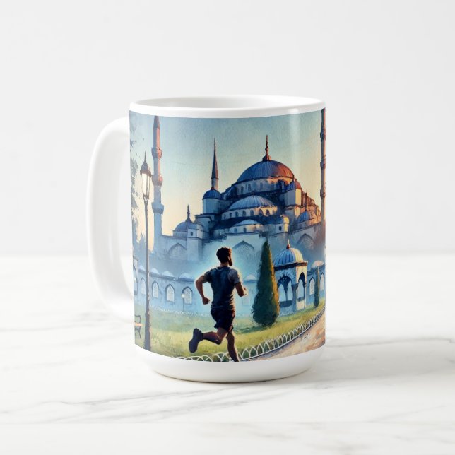 Mug Courir à Istanbul Mosquée Bleue (Devant gauche)