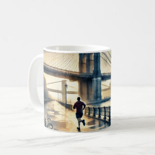 Mug Courir à New York Brooklyn Bridge