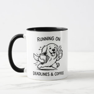 Mug Courir à Terme et Amoureux de Chiens Drôles Caféin