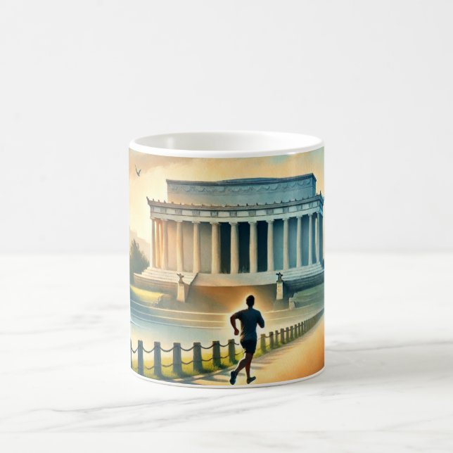 Mug Courir à Washington DC Lincoln Memorial (Centre)