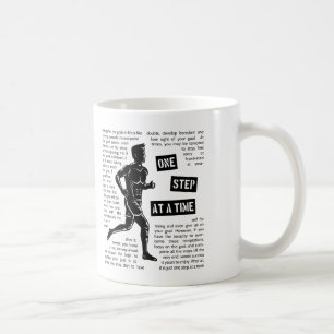 Mug Courir Après les Objectifs Un Pas à la Fois, Motiv