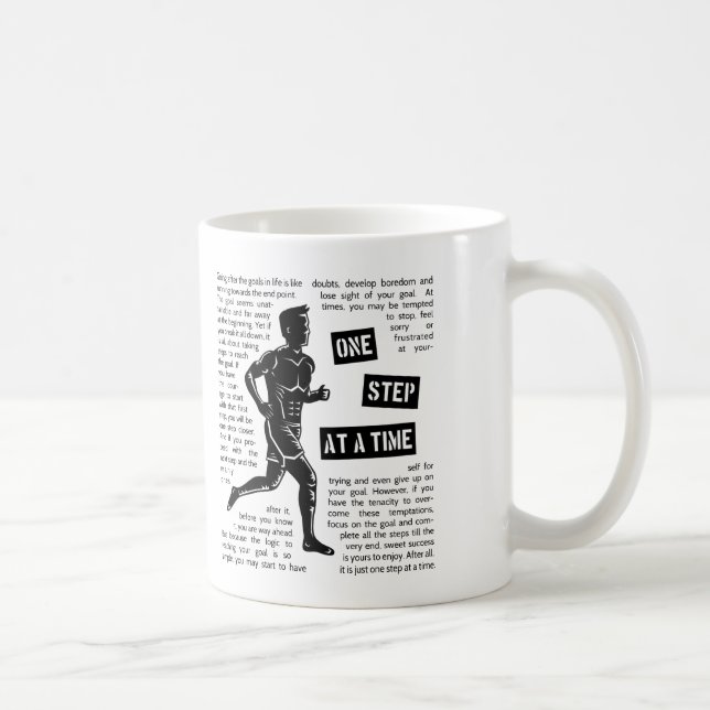 Mug Courir Après les Objectifs Un Pas à la Fois, Motiv (Droite)