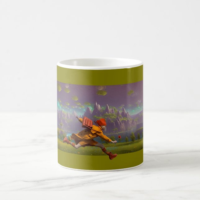 Mug Courir avec une fleur (Centre)