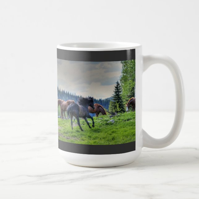 Mug Courir Black Thoroughbred Percheron Horse Photo 3 (Droite)