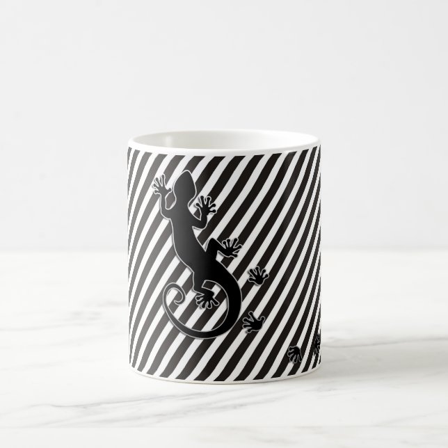 Mug Courir Gecko - bandes noir et blanc (Centre)