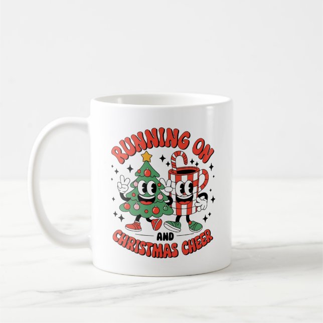 Mug Courir Sur Le Café Et La Soirée De Noël (Gauche)
