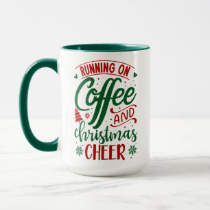 Mug Courir Sur Le Café Et La Soirée De Noël
