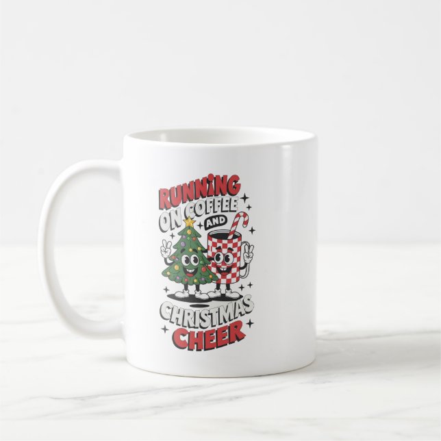 Mug Courir Sur Le Café Et La Soirée De Noël (Gauche)