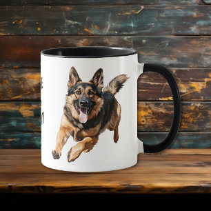 Mug Courir un berger allemand Chien Saisir le jour
