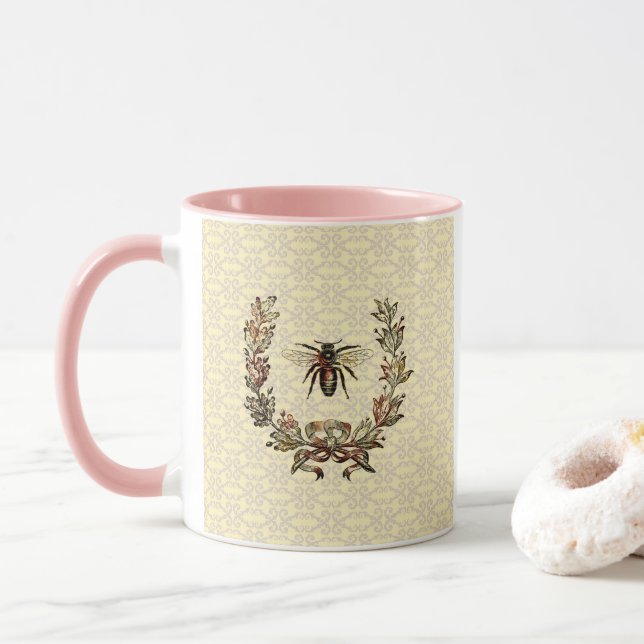 Mug Couronne d'abeilles vintage (Avec donut)
