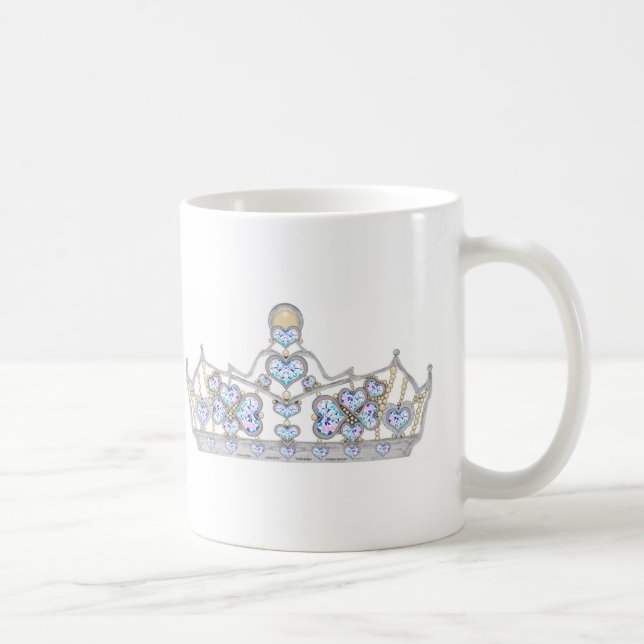 Mug couronne d'argent diamants de coeur mode brillante (Droite)