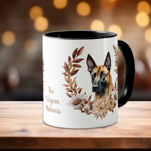 Mug Couronne d'automne de chien malinois belge