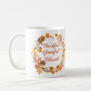 Mug Couronne d'automne remerciements bénédictions Art