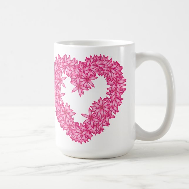 Mug Couronne de coeur de fleurs - rose pétale (Droite)