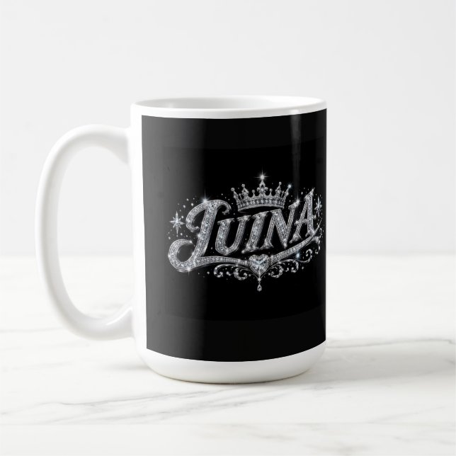 Mug Couronne de diamants de luxe LUINA Cadeau de nom p (Gauche)