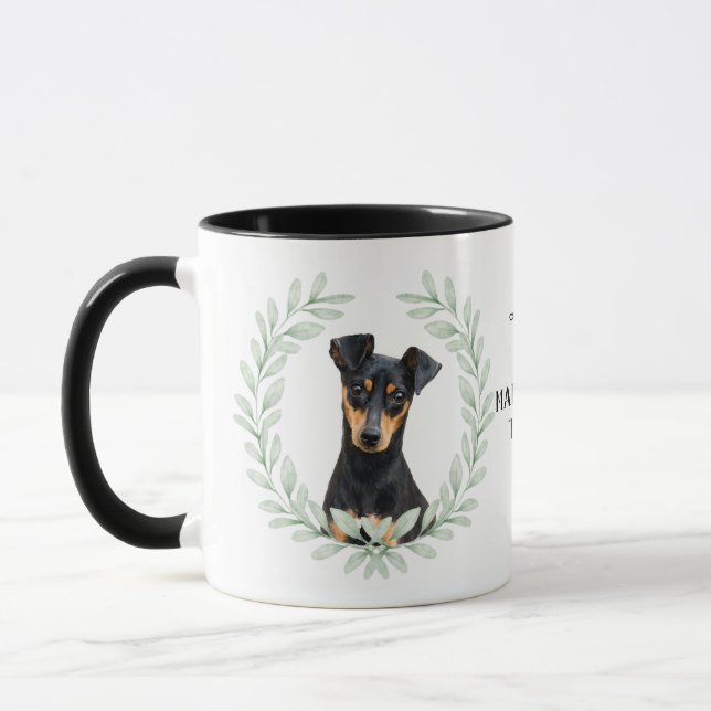 Mug Couronne de Eucalyptus Terrier de Manchester Monog (Gauche)