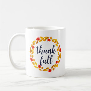 Mug Couronne de feuilles d'automne à l'aquarelle plein