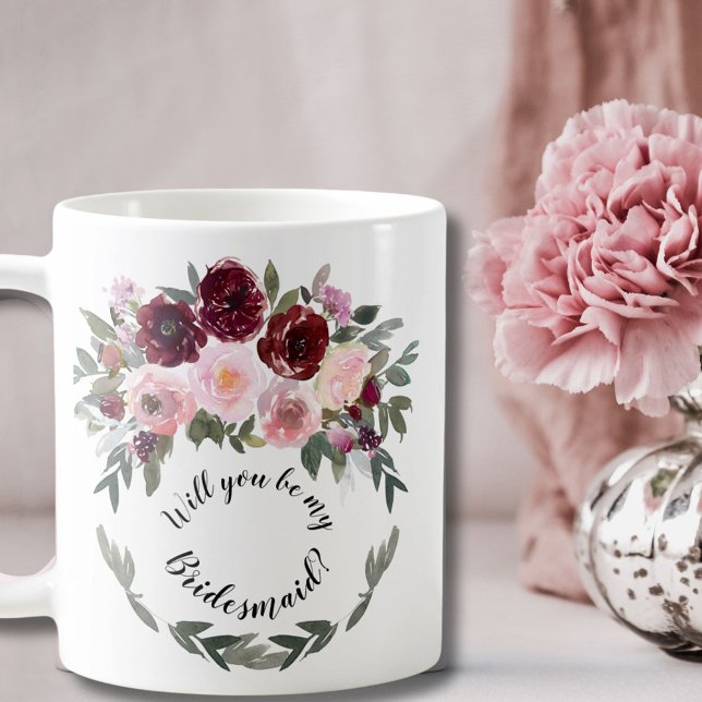 Mug Couronne de fleurs bordeaux et rose Entourage Prop (Créateur téléchargé)